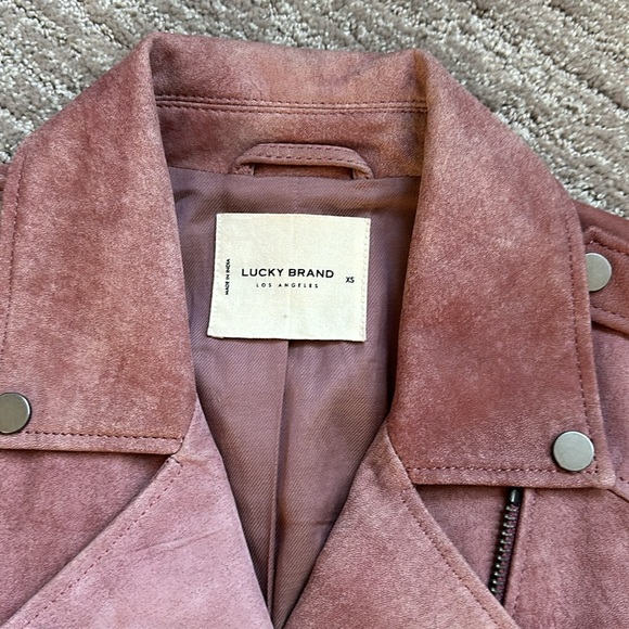 Lucky Brand real suede leather Moto jacket - Picture 2 of 7